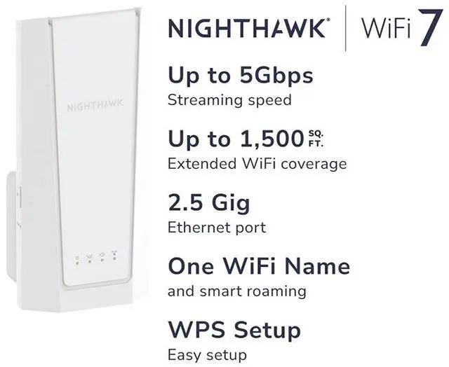 NETGEAR BE5000 Nighthawk WiFi 7 Dual-Band Extender - Thumbnail 4