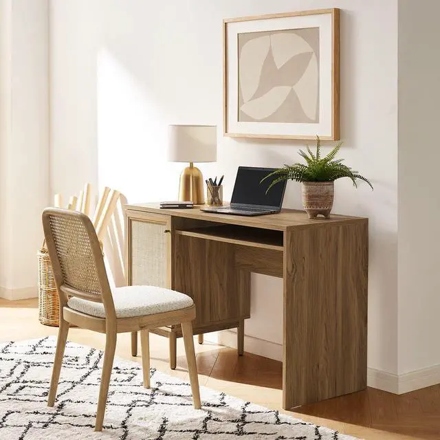 mopio Haylee Farmhouse Rattan Study Desk - Thumbnail 5